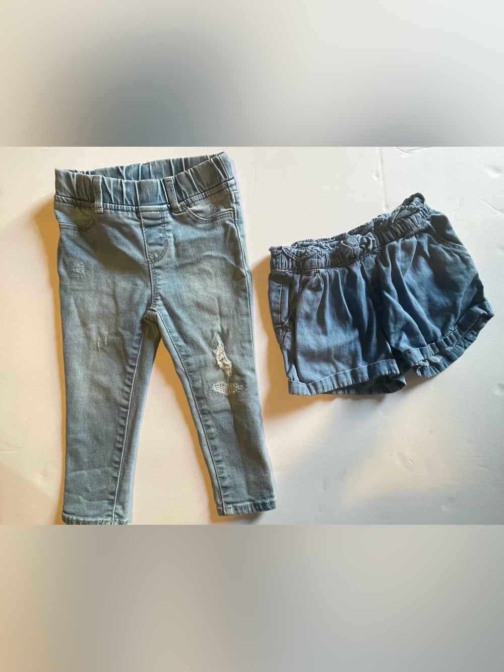 Bundle: Baby/Toddler GAP Blue Denim Jeggings and Chambray Shorts - Blue